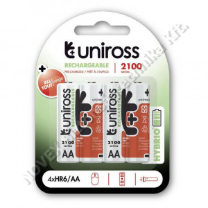 AKKUMULÁTOR - N/A - Uniross UH4AA2100 AA/ceruza elem 1,2V 2100mAh Hybrio akkumulátor