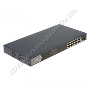 KAMERA - Hikvision - DS-3E0518P-E 18 portos Gbit PoE switch (230 W); 16 PoE + 1 RJ45 + 1 SFP uplink