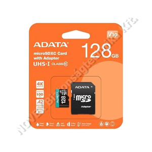 TÁRHELY - Adata - MicroSD kártya - 128GB microSDXC UHS-I U3 Class10 A2 V30S (R/W: 100/85 MB/s) + ada