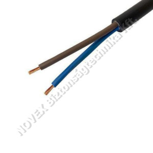 VEZETÉK - N/A - KAB1800003 H05RR-F 2x1 fekete (0) 300/500V gumikábel (GT)