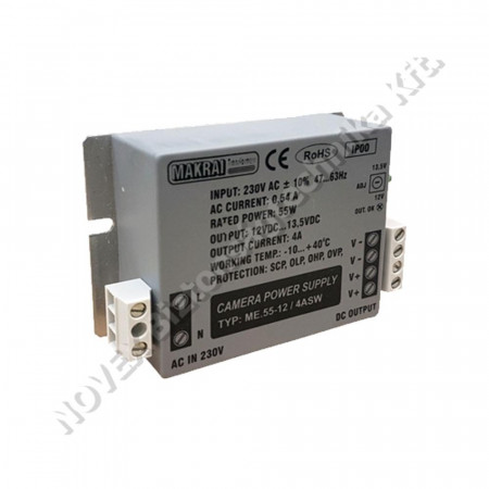 TÁPEGYSÉG - Makrai - 12V-4A ME.55-12/ASW sorkapcsos, kamerákhoz