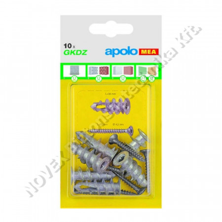 TIPLI - Celo - 5GKDZSZ6 Bliszteres fém önfúró gipszkarton tipli + 4,5x35 csavar