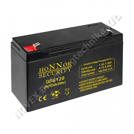 AKKUMULÁTOR - Honnor - HS6-12 AGM akkumulátor 6V 12Ah