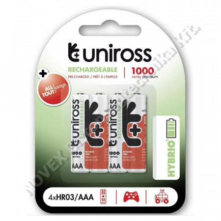 AKKUMULÁTOR - N/A - Uniross UH4AAA10000 AAA%mikro 1,2V 1000mAh Hybrio akkumulátor