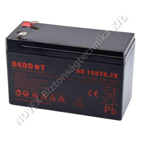 AKKUMULÁTOR - Reddot - 12V 7Ah T2 széles sarus