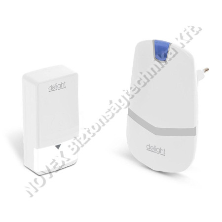 EGYÉB - Delight - Digitális elem- és vezetéknélküli csengő, 20dallam,kinetic/C,fehér (55342WH)
