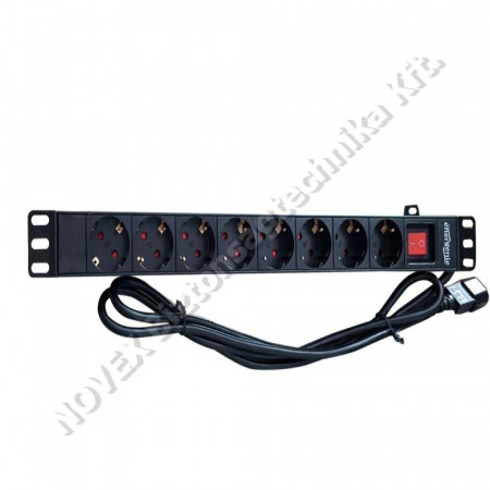 EGYÉB - Gembird - Power distribution unit (PDU) 8 Schuko sockets 1U 16A 3m cable EG-PDU-014