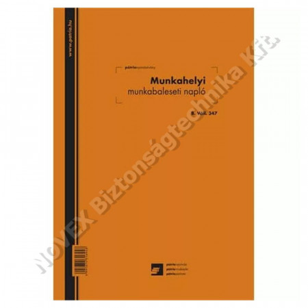 EGYÉB - Napló - Munkahelyi munkabaleseti napló 32lapos füzet a/4 álló