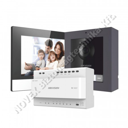 KAPUTELEFON -Hikvision-DS-KIS702/S 2 vezetékes IP video-kaputelefon szett: rozsdamentes acél kültéri