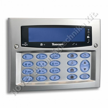 KEZELŐ - Texecom - Premier Elite FMK Satin Chrome, nagy kijelzős, süllyesztett DBD-0123