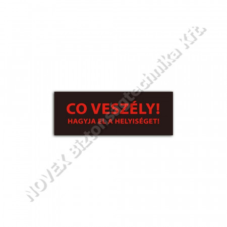 KIEGÉSZÍTŐ - Detnov - RCOD-500 jelzőtábla matrica CO veszély, hagyja el a helyiséget!