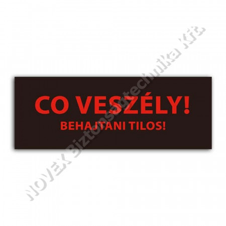 KIEGÉSZÍTŐ - Detnov - RCOD-500 MATRICA jelzőtábla matrica CO veszély Behajtani tilos!