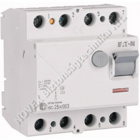 KIEGÉSZÍTŐ - Eaton - FI relé 25/4-0,03 AC 6kA xPole Home 194693 HNC-25/4/003 Eaton