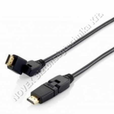 KIEGÉSZÍTŐ - Equip - HDMI 2.0kábel, apa/apa, 4K/60Hz, aranyozott, fekete, 3m 119363
