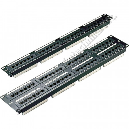 KIEGÉSZÍTŐ - Excel - 24-es  patch panel Cat5e UTP 1U fekete (100-726)