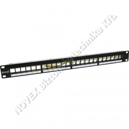 KIEGÉSZÍTŐ - Excel - Patch panel 24 port, 1U, fekete (100-026)