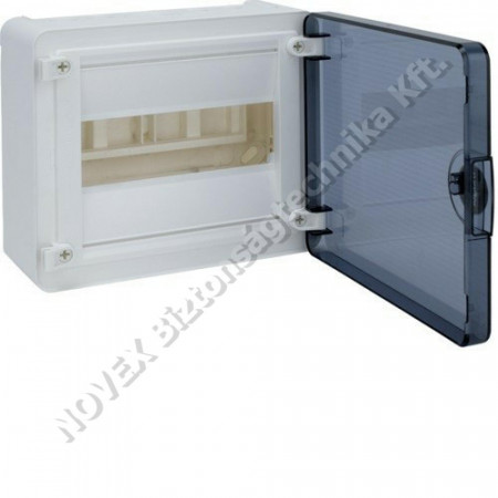 KIEGÉSZÍTŐ - Hager - VS108TD Golf kiselosztó, 1 soros, 8M, falon kívüli, átlátszó ajtó