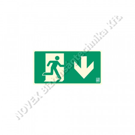 KIEGÉSZÍTŐ - Implaser - Menekülési út lefelé mutató, utánvilágítós műanyag 320x160