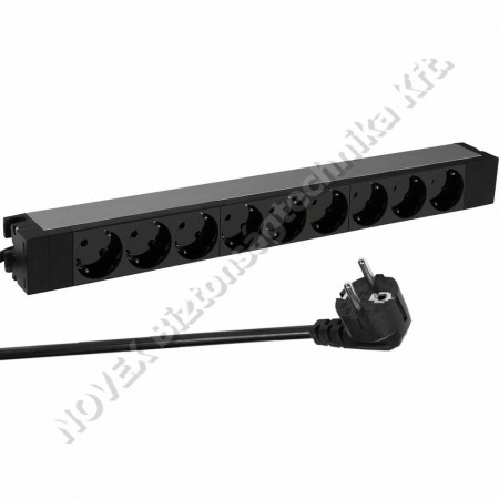 KIEGÉSZÍTŐ - Legrand - Elosztó 19\", 1U, 9aljzat, gyermekvédett, 3m (646812)