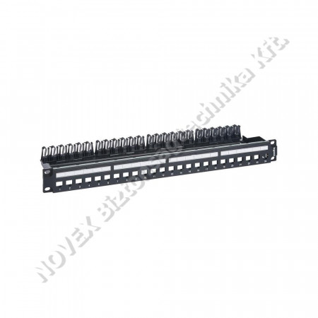 KIEGÉSZÍTŐ - Legrand - Üres keystone patch panel 1U-19\" 24xRJ45 port fogadására fém kábelt. (632850)