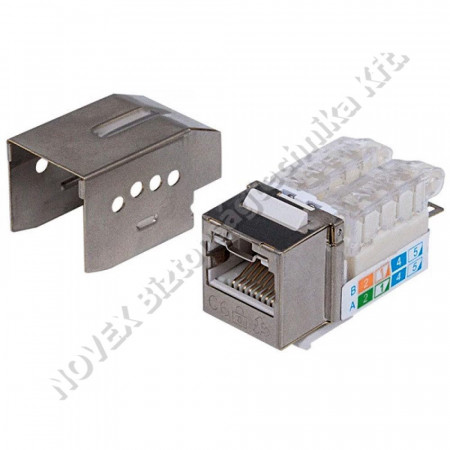 KIEGÉSZÍTŐ - Manhattan - Cat6 Keystone Jack,FTP árnyékolt,RJ45,fém (790765)