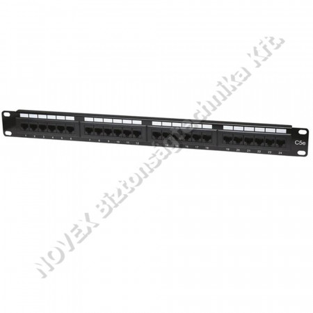 KIEGÉSZÍTŐ - Manhattan - Patch panel Cat5e UTP, 24portos, 1U, fekete 513555