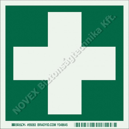 KIEGÉSZÍTŐ - Matrica - IMPLELSOSEG15 elsősegélynyújtó hely, 15x15cm