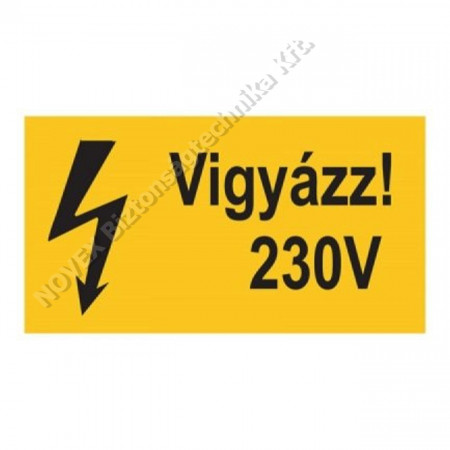KIEGÉSZÍTŐ - N/A - MAT00002 matrica 60x100mm (Vigyázz! 230V!)