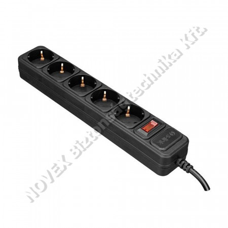 KIEGÉSZÍTŐ - N/A - SPG3-J-5 (5aljzat,1,5m kábel,fekete ) túlfeszültségvédő hálózati elosztó (13253)