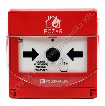 KIEGÉSZÍTŐ - Polon-Alfa - ROP-4001M kézi jelzésadó, süllyesztett, védőfedéllel