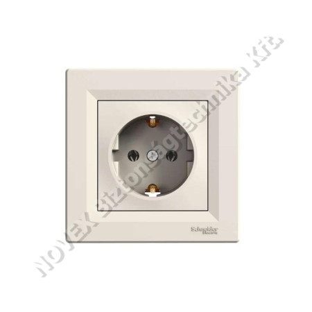 KIEGÉSZÍTŐ - Schneider - SCHEPH2900123 ASFORA 2P+F csatlakozóaljzat,csavaros,kerettel,bézs