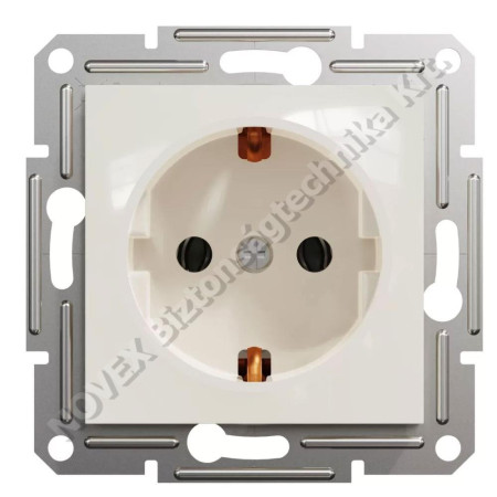 KIEGÉSZÍTŐ - Schneider - SCHEPH2970123 ASFORA 2P+P csatlakozóaljzat,csavaros,keret nélküli,bézs