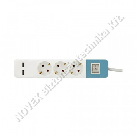 KIEGÉSZÍTŐ - Stilo - STI1627 hálózati elosztó kapcsolós3db aljzat,1,5fm vezetékkel