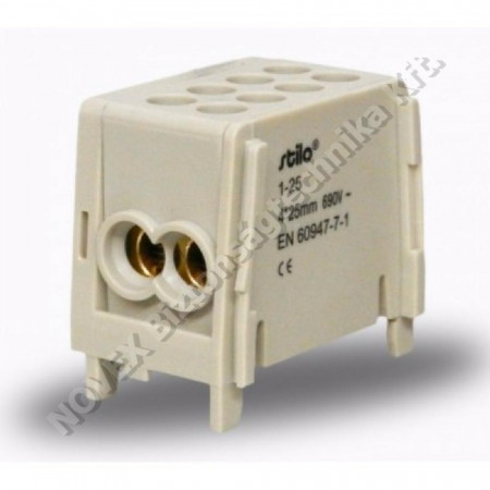 KIEGÉSZÍTŐ - Stilo - STI284 Fővezeték sorkapocs 2x 25/2x25mm2 szürke HLAK 25-1/2