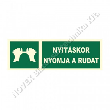 KIEGÉSZÍTŐ - Tábla - Pánikzár (vésznyító) / utánvilágító műanyag tábla öntapadó háttal 300x100mm