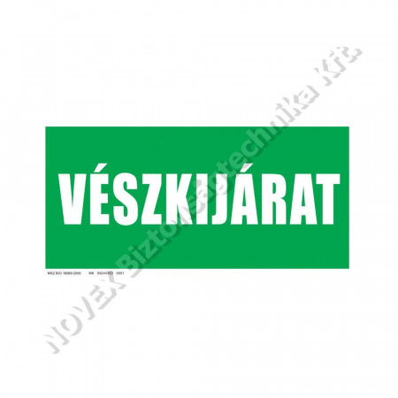 KIEGÉSZÍTŐ - Tábla - Vészkijárat UV tábla 320x160mm