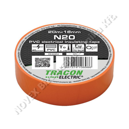 KIEGÉSZÍTŐ - Tracon - TRAN20 szigetelő szalag 20x19 narancs