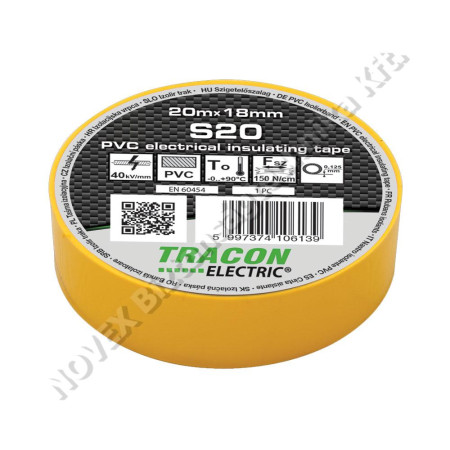 KIEGÉSZÍTŐ - Tracon - TRAS20 szigetelő szalag sárga