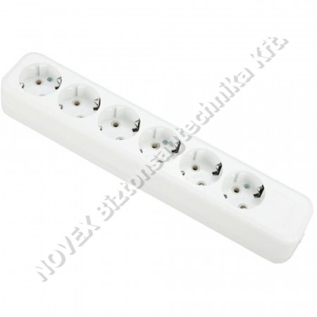 KIEGÉSZÍTŐ - Tracon - Újravezetékezhető hord. elosztósáv 6 SHUKO, 16 A vezeték nélkül TRAHUR06