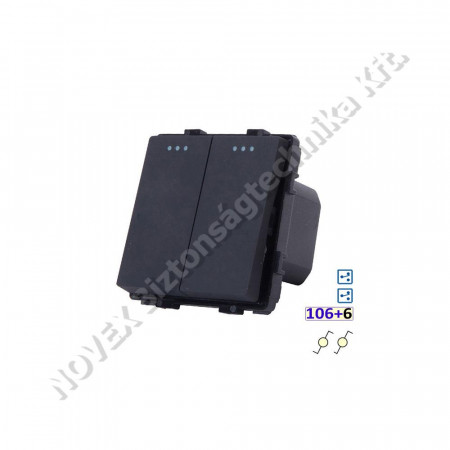 KIEGÉSZÍTŐ - Videosec - MP-005B Kettős váltókapcs. modul (106+6), 2 ák., fekete