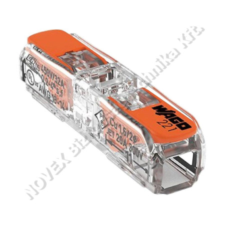 KIEGÉSZÍTŐ - Wago - 221-2411 vezeték összekötő sodrott 2-es,átlátszó