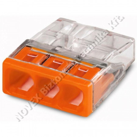 KIEGÉSZÍTŐ - Wago - Compact vezeték összekötő 3x0,5-2,5mm2 tömör vez-hez, 2273-203