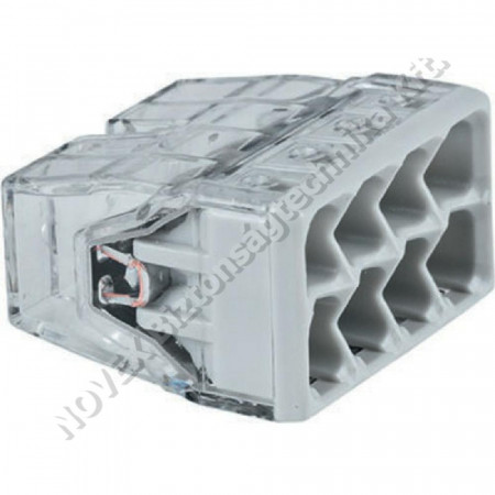 KIEGÉSZÍTŐ - Wago - Compact vezeték összekötő 8x0,5-2,5 mm2 tömör vezetékhez, világos szürke fedél