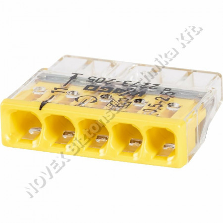 KIEGÉSZÍTŐ - Wago - CSATLAKOZÓ Compact vezeték összekötő 5x0,5-2,5mm2 tömör vezetékhez 2273-205