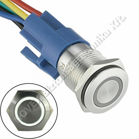 KIEGÉSZÍTŐ - Yli - PB-16-NO (LED)-gn (3248) LED-es nyomógomb 16mm (NO)