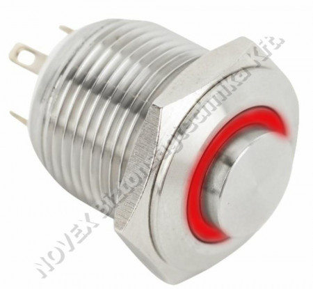 KIEGÉSZÍTŐ - Yli - PB-16NO (LED)-rd (3354) LED-es nyomógomb 16mm (NO)