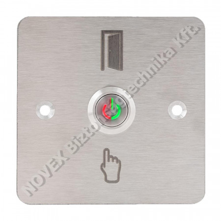 KIEGÉSZÍTŐ - Yli - PBK-C-19L-NONC-rdgn (5181) ON-OFF kapcsoló világító LED-el, 86mm szélesINOX pajzs