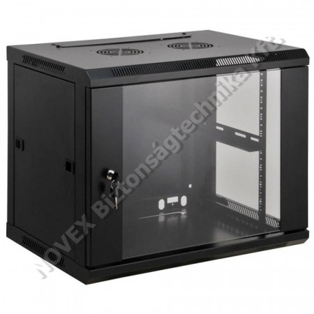 RACK - Manhattan - 19\" fali kivitel (9U, 500(h) x 600(w) x 450(d) mm, összeszerelt,fekete) (711814)