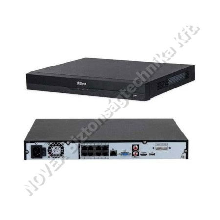 RÖGZÍTŐ - Dahua - NVR4108HS-8P-EI 8 csatornás PoE WizSense NVR; 256/256 Mbps be-/kimeneti sávszél.