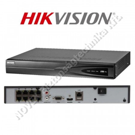 RÖGZÍTŐ - Hikvision - DS-7608NI-K1/8P (C)/alarm 8 csatornás PoE NVR
